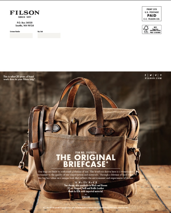 C.C. Filson Co. Catalog Sample - Bags 04