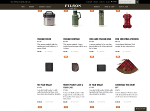 C.C. Filson Co. Retail Webpage Sample 01